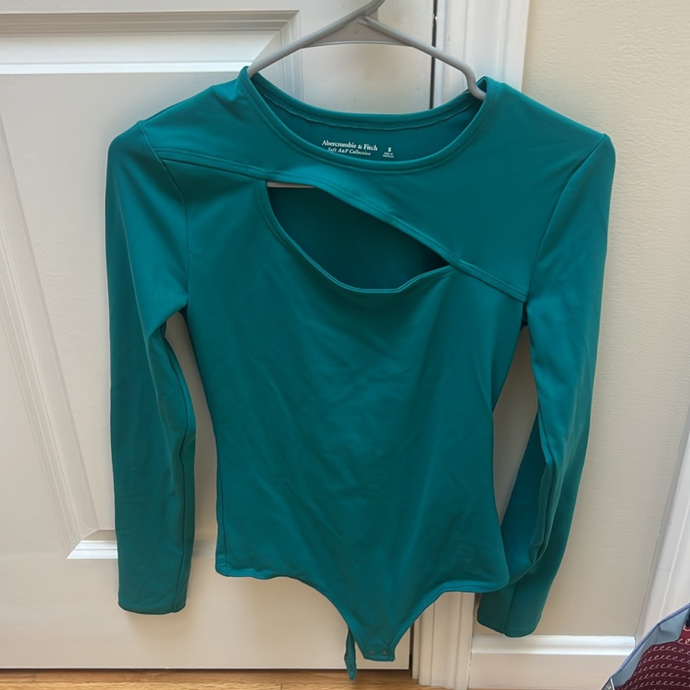 Abercrombie & Fitch Teal Long Sleeve Bodysuit